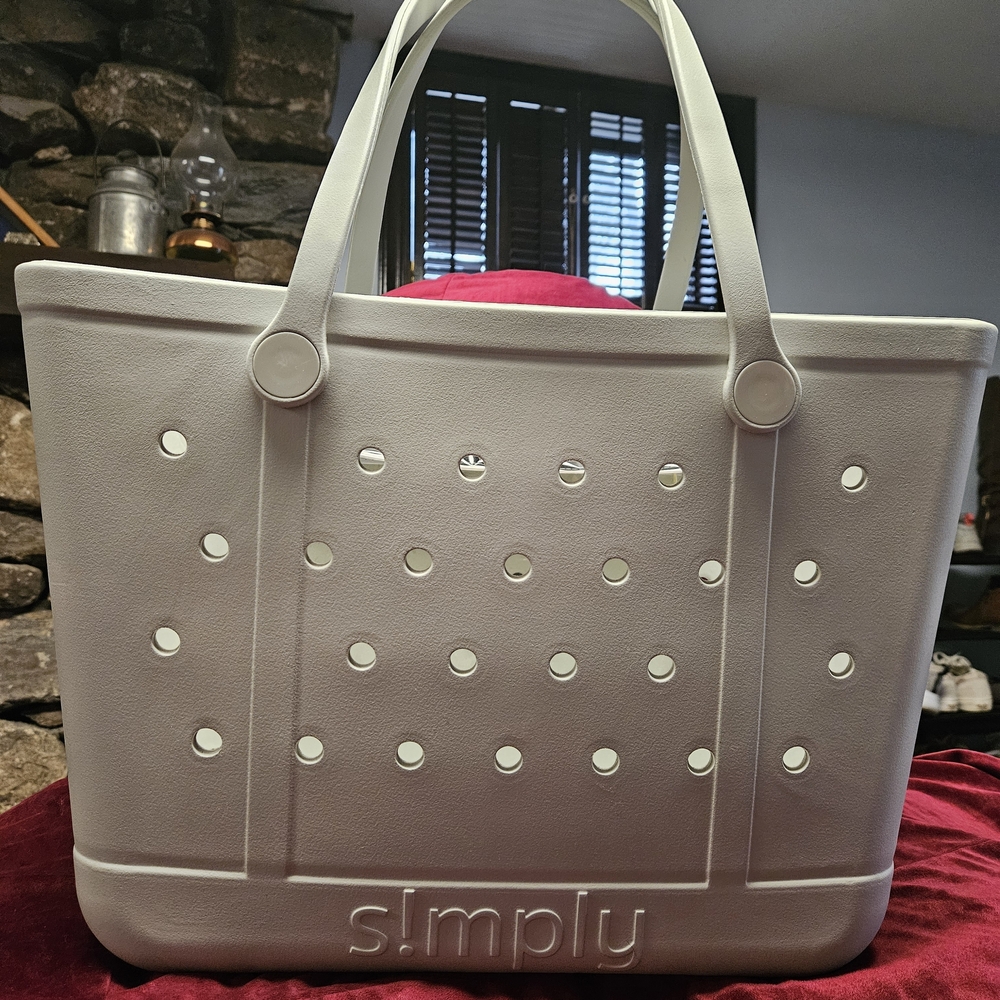 Grey Simply Southern (Bogg) Large Tote Bag